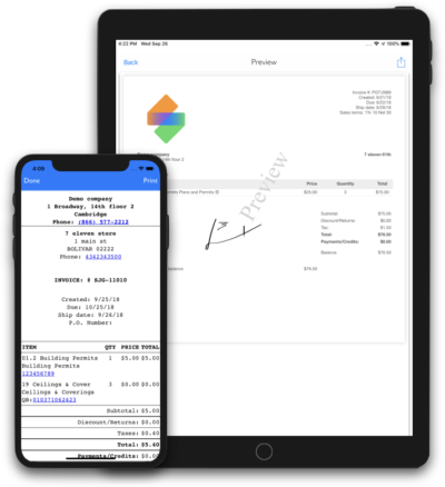 Field Sales App mobile app previews on phone and tablet