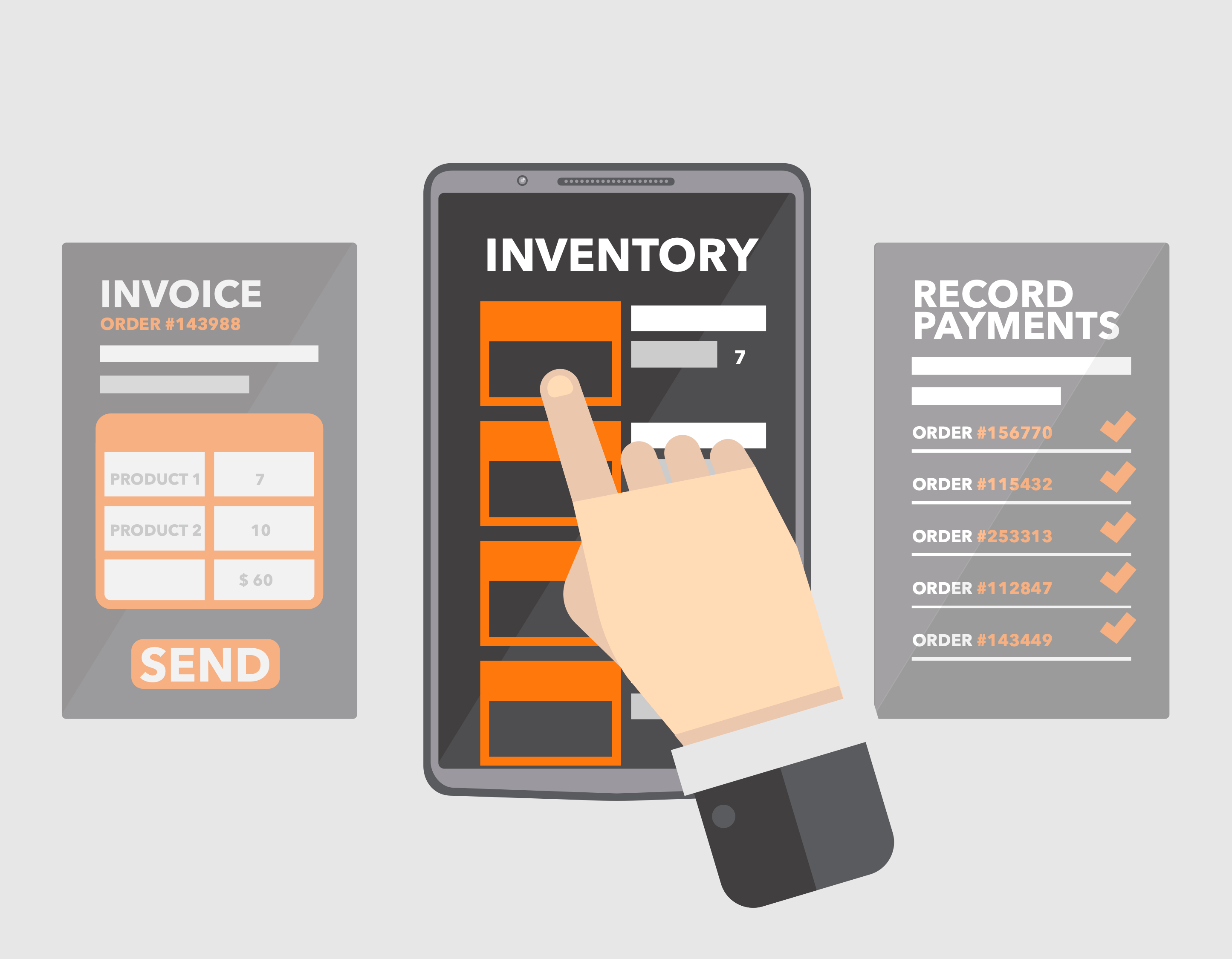 Route Accounting Software graphic of in-app inventory list