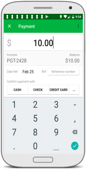 mobile invoice on sales order