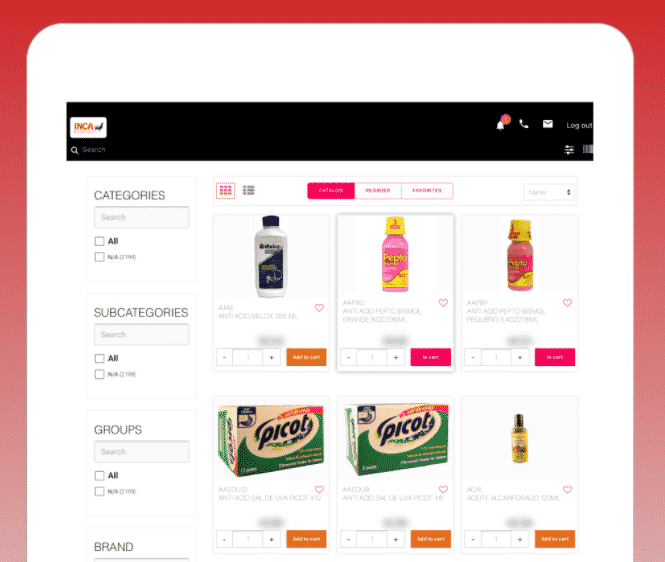 in-app digital product catalogue