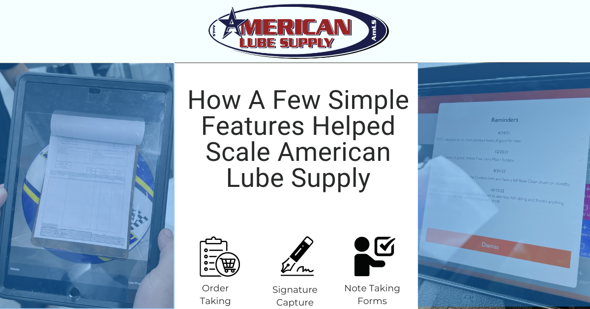 Aplicativo de representante de vendas da American Lube Supply