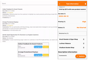 New Features create mobile tasks