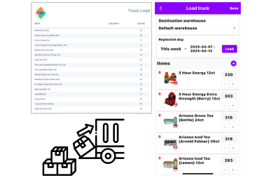 New Features load trucks with inventory 1